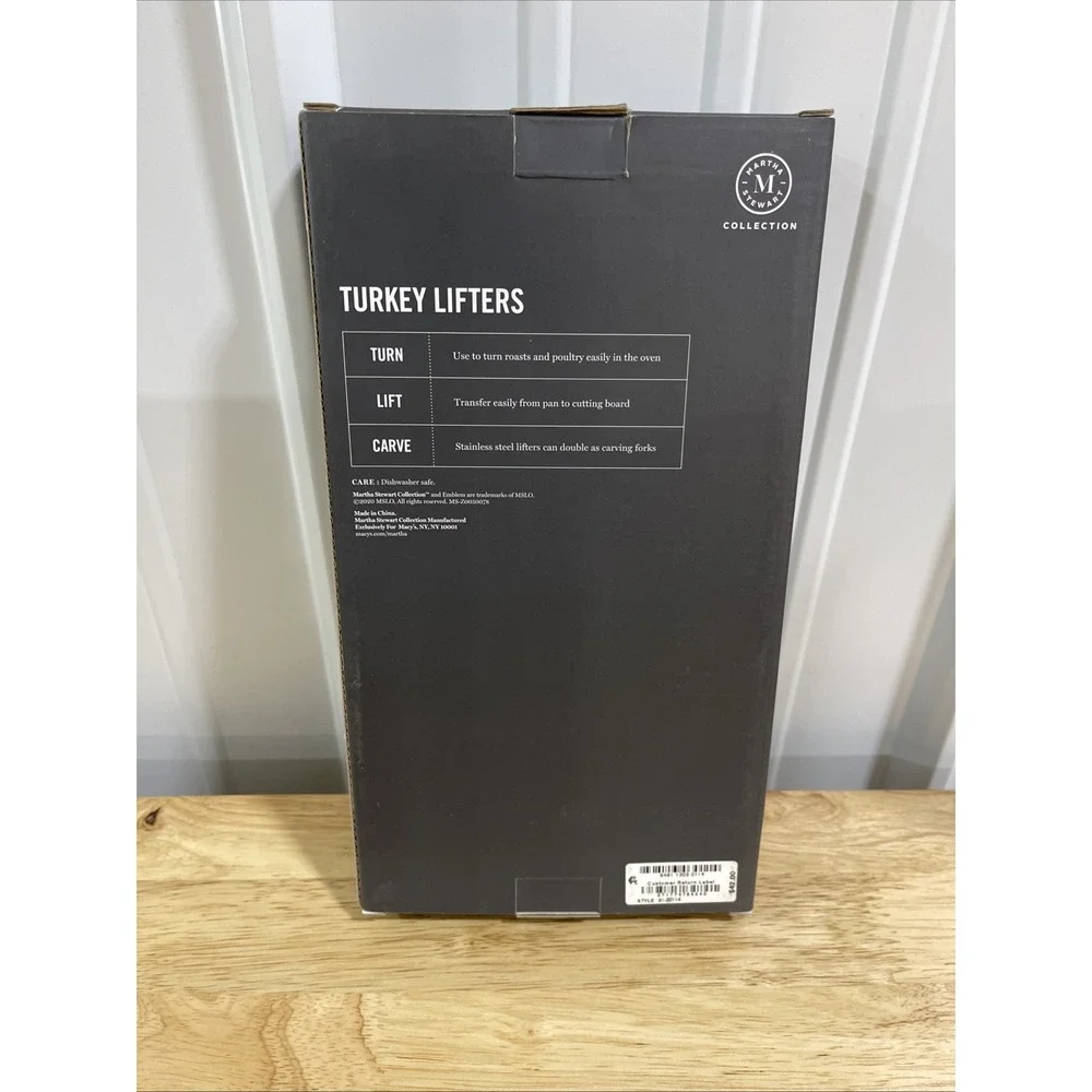 MARTHA STEWART TURKEY LIFTERS MEAT TURN/LIFT/CARVE Thanksgiving